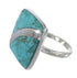 Turquoise Southwestern Silver Ring Size 5 AX79566